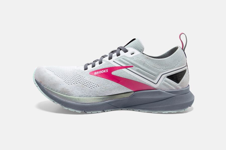 Ricochet 3 Road Brooks Running Shoes NZ Womens - White/Pink - MQBHUP-176